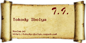 Tokody Ibolya névjegykártya